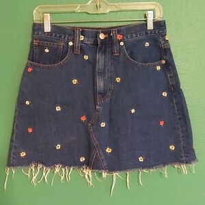 Madewell Floral Denim Miniskirt